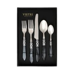 Aladdin Antique Charcoal Five-Piece Place Setting – Set Of 4