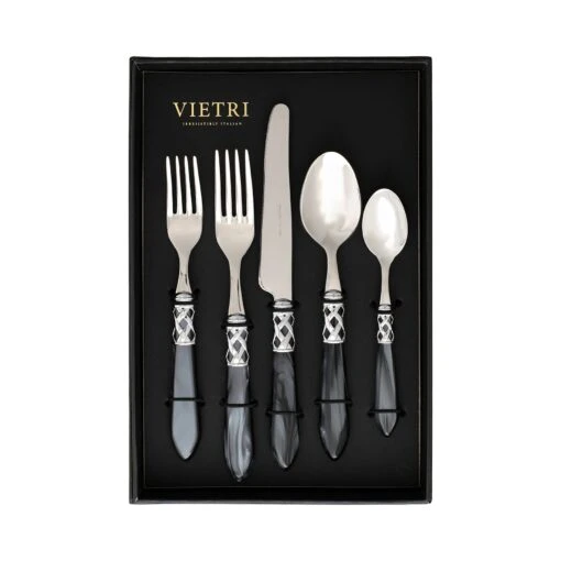 Aladdin Antique Charcoal Five-Piece Place Setting – Set Of 4
