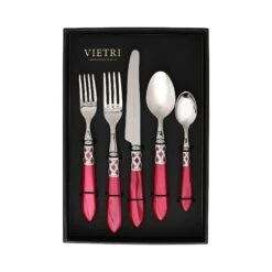 Aladdin Brilliant Raspberry Five-Piece Place Setting – Set Of 4